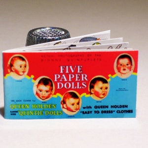 Dionne Quintuplets Paper Doll Book  -  Dollhouse Miniature - 1:12 scale - Dollhouse Accessory - 1930s Dollhouse girl&#39;s room baby nursery