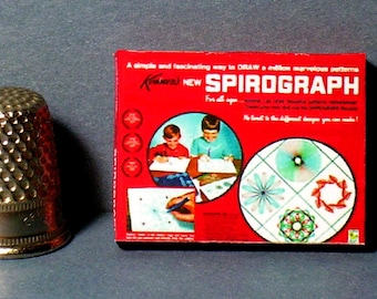 Spirograph Toy Box - Dollhouse Miniature - 1:12 scale - Dollhouse Accessory - 1960s Dollhouse game toy box - Dollhouse Miniature art game