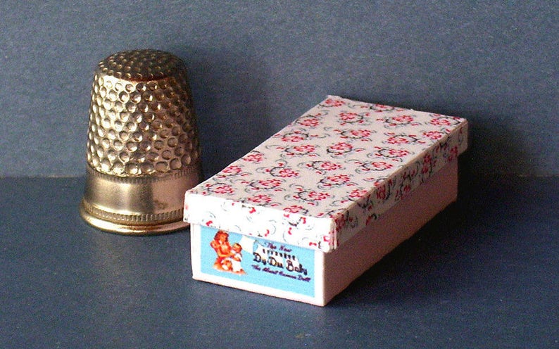 Dy Dee Baby Doll Box Dollhouse Miniature 1:12 scale Dollhouse Accessory 1940s 1950s retro dollhouse PLEASE read the description image 2