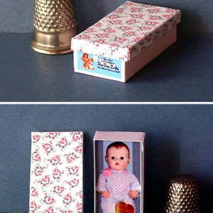 Dy Dee Baby Doll Box Dollhouse Miniature 1:12 scale Dollhouse Accessory 1940s 1950s retro dollhouse PLEASE read the description image 3