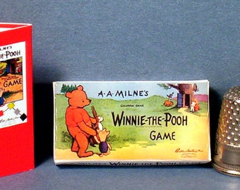 Winnie The Pooh Game 1933 - Dollhouse Miniature - 1:12 scale - Dollhouse Accessory - 1930s Dollhouse  nursery Pooh Bear game toy Tigger