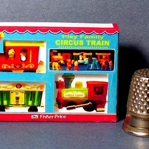 Fisher Price Play Family Circus Train Box - Dollhouse Miniature Accessory - 1:12 scale - Fisher Price Little People dollhouse nursery toy