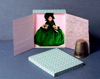 Scarlett O'Hara Doll Box -  Dollhouse Miniature - 1:12 scale Dollhouse Accessory - 1950s Dollhouse girl -PLEASE read the description!