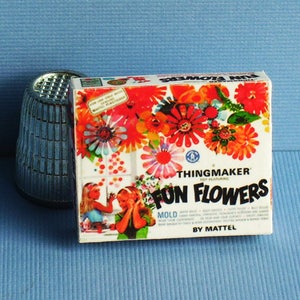 Fun Flowers Thingmaker Toy Box  - Dollhouse Miniature - 1:12 scale - Dollhouse Accessory - 1970s Dollhouse girl Flower Maker toy box