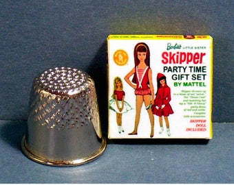 Skipper Party Time Gift Set Box -  Dollhouse Miniature  - 1:12 scale  - 1960s Dollhouse Barbie family girl  -PLEASE read the description!