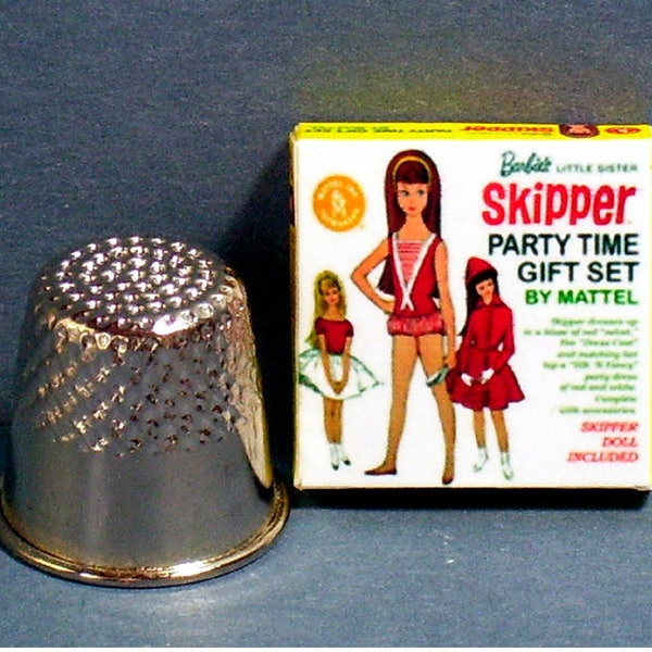Skipper Party Time Gift Set Box -  Dollhouse Miniature  - 1:12 scale  - 1960s Dollhouse Barbie family girl  -PLEASE read the description!