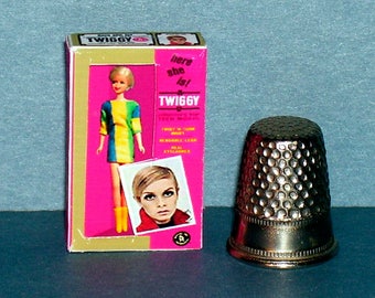 Twiggy Doll Box -  Dollhouse Miniature - 1:12 scale - Dollhouse accessory - 1960s Mod dollhouse girl -PLEASE read the description!