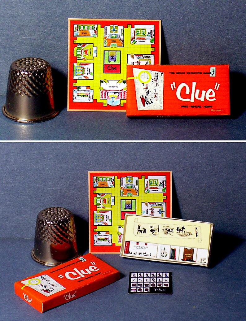 Clue Game 1950s Dollhouse Miniature 112 scale Dollhouse Etsy