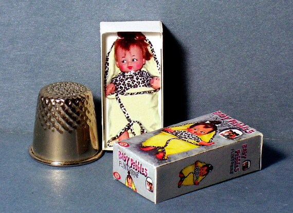 Dollhouse Miniature 1:12  Bamm Bamm Doll Box  Flintstones Dollhouse girl nursery 