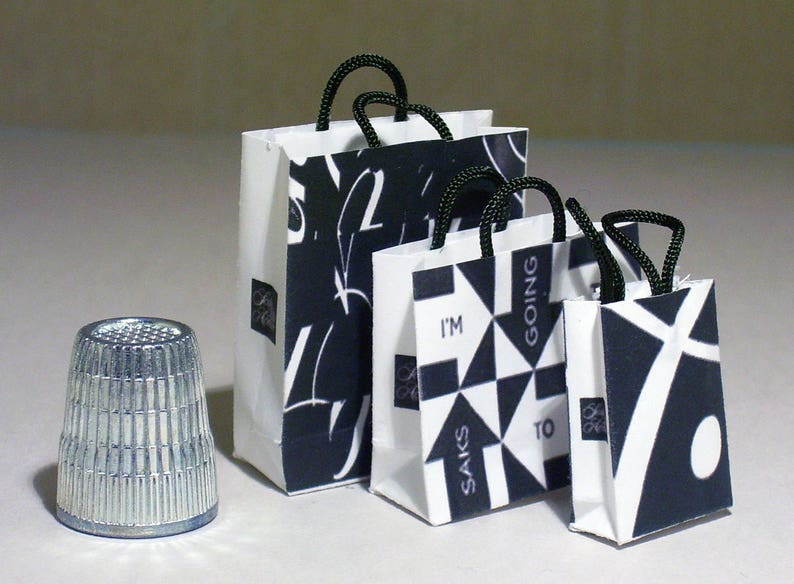 Saks 5th Avenue Shopping Bag and Gift Box Set Dollhouse Etsy UK
