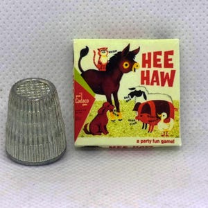 Hee Haw Game - Dollhouse Miniature  1:12 scale - Dollhouse Farm Animal Game - Donkey Sheep Cow Pig Cat Dog Duck