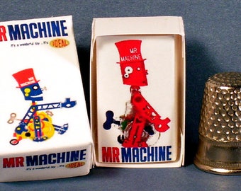 Mr Machine Toy Box - Dollhouse Miniature - 1:12 scale - Dollhouse accessory - 1960s Dollhouse Mister Machine robot toy box - Dollhouse robot