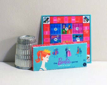 Barbie Queen of the Prom Game - Dollhouse Miniature 1:12 scale -  Game box, game board and game cards  1960s Dollhouse Barbie Game girl toy