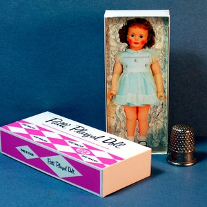 Patti Playpal Doll Box  -  Dollhouse Miniature - 1:12 scale - Dollhouse Accessory - 1960s Dollhouse girl  -  Miniature doll box replica