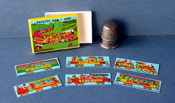 Raggedy Ann and Andy Railroad Puzzle Box - Dollhouse Miniature 1