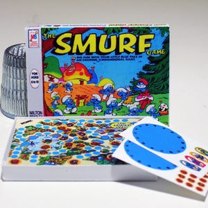 Smurf Game - Dollhouse Miniature - 1:12 scale - Dollhouse Accessory - 1980s Dollhouse kids nursery game toy -  Dollhouse Smurf Game 1981