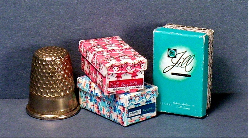 Jill, Ginny and Ginnette Doll Box Set Dollhouse Miniature 1:12 Set of 3 boxes 1950s retro Dollhouse PLEASE read the description image 2