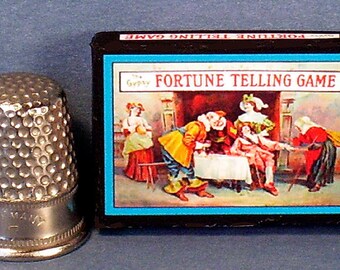 Gypsy Fortune Telling Game - Late 1800s - Dollhouse Miniature - 1:12 scale  - Game Box and Game Board - Victorian Dollhouse Gypsy game