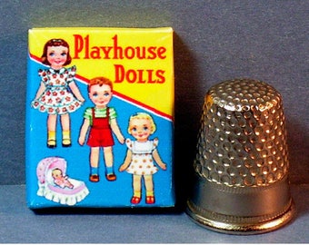 Playhouse Paper Dolls  - Dollhouse Miniature - 1:12 scale - Dollhouse Accessory - Box and Paper dolls  - 1940s Dollhouse girl paper doll toy