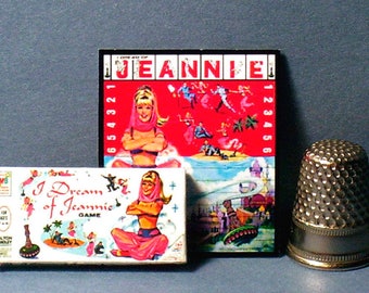 I Dream of Jeannie Game  - Dollhouse Miniature - 1:12 scale - Dollhouse Accessory - Game Box and Game Board - 1960s Dollhouse girl game toy