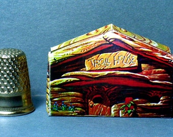 Troll House Troll Cave  -  Dollhouse Miniature - 1:12 scale - Wishnik Troll accessory - Dollhouse accessory - 1960s Troll diorama toy