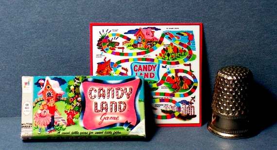 Candyland Game-  Dollhouse Miniature  -  1:12 scale - retro dollhouse - Candy Land Game