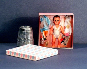 Betsy Wetsy Layette Doll Box -  Dollhouse Miniature - 1:12 scale  - 1950s retro Dollhouse girl  -PLEASE read the description!