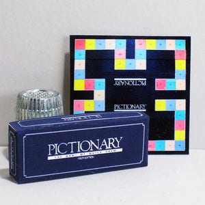 Pictionary Game  - Dollhouse Miniature - 1:12 scale - Dollhouse Accessory - Game Box & Game Board -  Dollhouse girl boy Pictionary game  toy