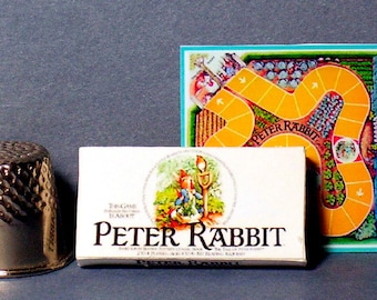 Peter Rabbit Game  - Dollhouse Miniature 1:12 scale - Dollhouse Accessory - Game Box & Game Board - Dollhouse nursery bunny rabbit game toy