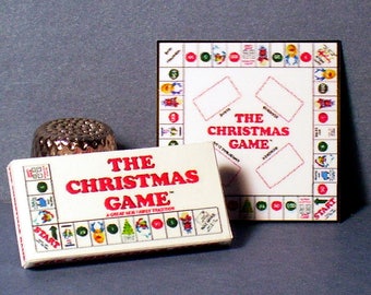 The Christmas Game - Dollhouse Miniature - 1:12 scale - Dollhouse Accessory - Game Box & Game Board - Dollhouse Christmas Accessory