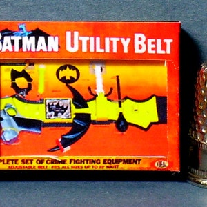 Batman Utility Belt Box - Dollhouse Miniature - 1:12 scale - Dollhouse accessory - 1960s Dollhouse Batman Superhero boy toy box