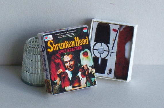 Dollhouse Miniature 1:12 Vincent Price Shrunken Head Kit Box 1970s Haunted House