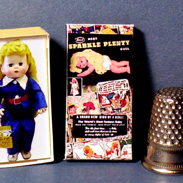 Sparkle Plenty Doll Box  -  Dollhouse Miniature - 1:12 scale - Dollhouse Accessory - 1940s Dollhouse girl  -PLEASE read the description!