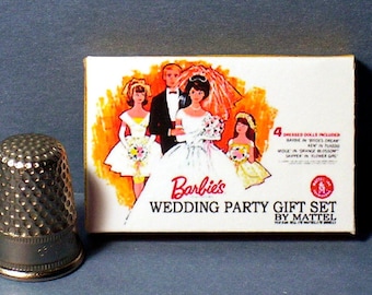 Barbie Wedding Party Gift Set Box -  Dollhouse Miniature - 1:12 scale - Dollhouse Accessory - 1960s Dollhouse -PLEASE read the description!