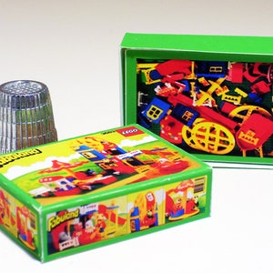 Lego Fabuland Amusement Park Box - Doll House Miniature  1:12 scale - Dollhouse accessory - Miniature box replica - 1980s Dollhouse Lego box