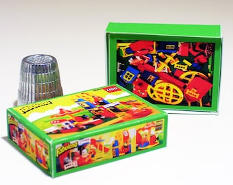 Lego Fabuland Amusement Park Box - Doll House Miniature  1:12 scale - Dollhouse accessory - Miniature box replica - 1980s Dollhouse Lego box