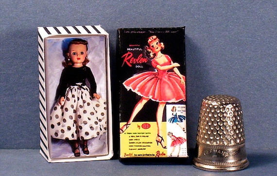 Miss Revlon Doll Box  – 1950s Retro Dollhouse Miniature (1:12 scale) PLEASE read the description!