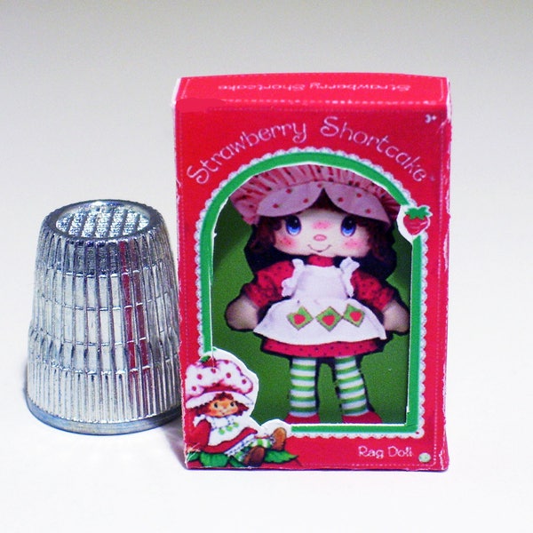Strawberry Shortcake RagDoll Box - Dollhouse Miniature 1:12 scale - Dollhouse Accessory - 1980s Dollhouse girl -PLEASE read the description!