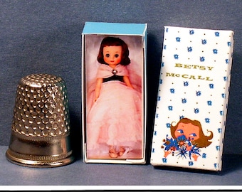 Betsy McCall Doll Box -  Dollhouse Miniature - 1:12 - Dollhouse Accessory - 1950s retro Dollhouse girl nursery -PLEASE read the description!