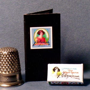 Pollyanna Game early 1900s -  Dollhouse Miniature  1:12 scale - Implements Box and Game Board -  Victorian Dollhouse Pollyanna girl game toy