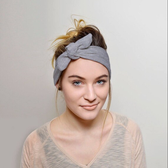 Grey adult headband headbands for women Top Knot Headband Etsy