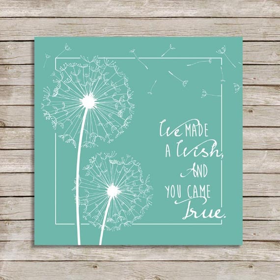 Dandelion Wishes Flower Dandelions Quote Nursery Baby Etsy