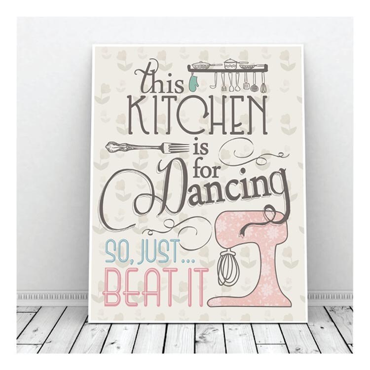 This Kitchen is for Dancing, Kitchen Art, Decor, Mixer, Funny Kitchen