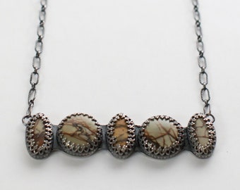 Multi-stone Jasper Pendant in Silver