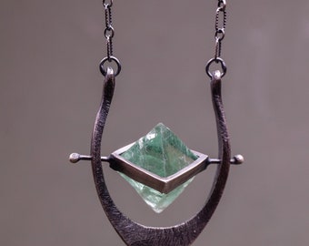 Large spinning fluorite pendant