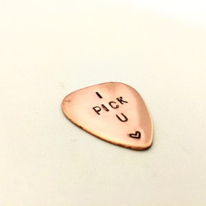 Personalised Guitar Pick, copper Stamped plectrum, Music, Gift for Him, Custom Guitar Pick, men's accessories, valentines gift, lovers gift image 3