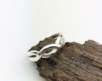 Sterling silver ring, double wave silver ring, silver jewellery, wave jewelry, handmade jewellery, double band,