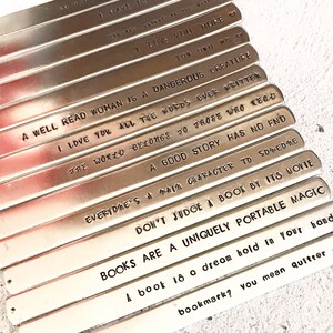 Personalised book mark, stamped Aluminium, customised bookmark, readers gift, book lover, coloured tassel, page marker, Christmas present image 3