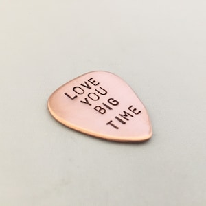 Personalised Guitar Pick, copper Stamped plectrum, Music, Gift for Him, Custom Guitar Pick, men's accessories, valentines gift, lovers gift image 1