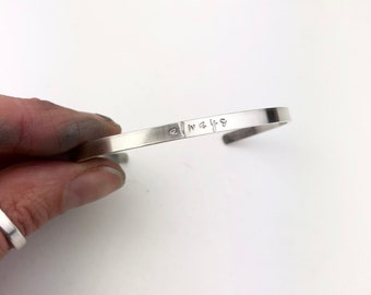 Personalised sterling silver cuff, silver bangle, handmade silver jewellery, solid silver jewellery, 925 silver bracelet, customised